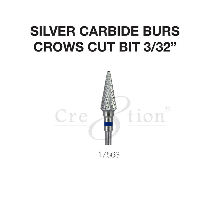 Silver Carbide Burs Crows Cut Bit 3/32"