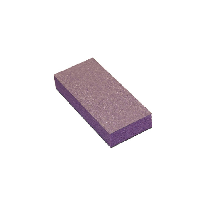 Slim Buffers - Made in China - Purple Foam - White Grit 60/80 | Product Size: 6 x 3 x 1.2 Inch | 1,000 pcs./case